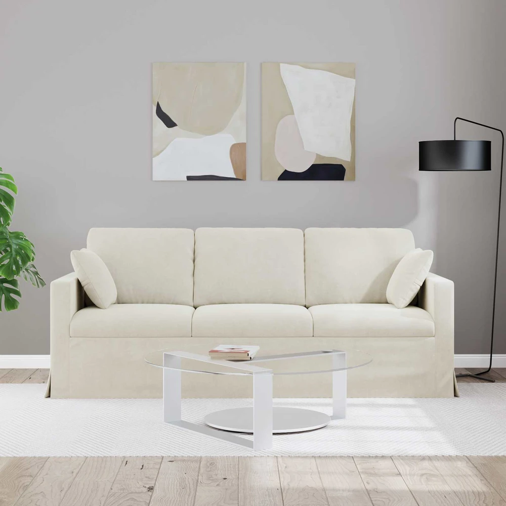 Sofa Kreminė 198 x 78 x 80 cm Aksomas