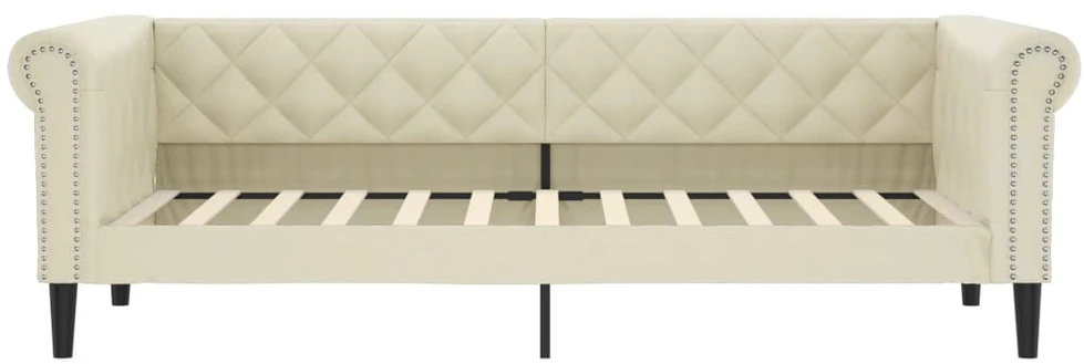 Sofa, kreminės spalvos, 80x200cm, dirbtinė oda