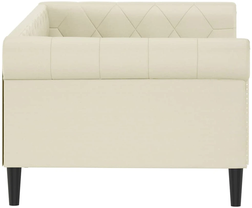 Sofa, kreminės spalvos, 80x200cm, dirbtinė oda