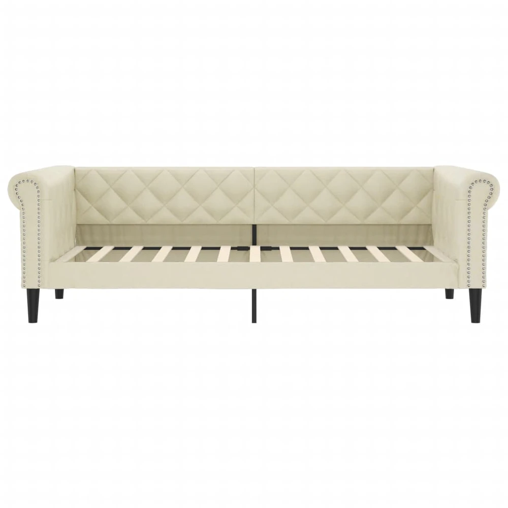 Sofa, kreminės spalvos, 90x200cm, dirbtinė oda