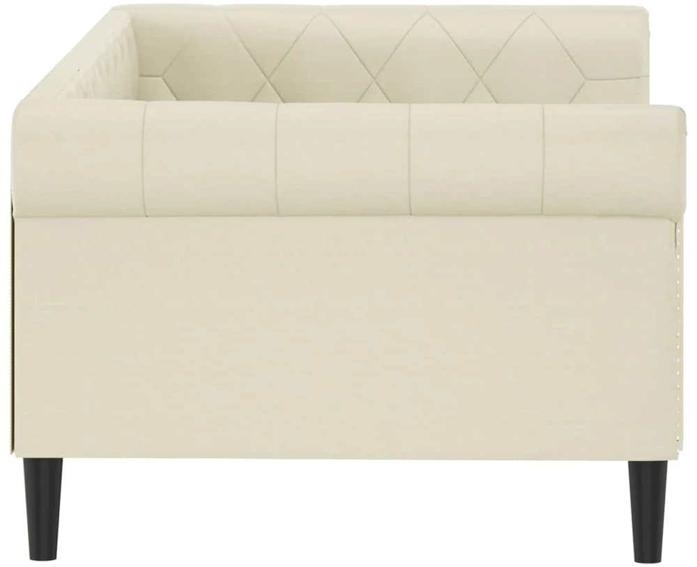 Sofa, kreminės spalvos, 90x200cm, dirbtinė oda
