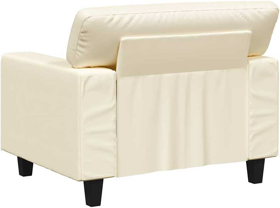 Sofa Krėslas, kreminės spalvos, 60cm, dirbtinė oda