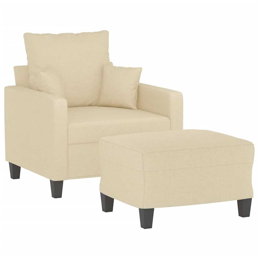 Sofa Krėslas su pakoja, kreminės spalvos, 60cm, audinys