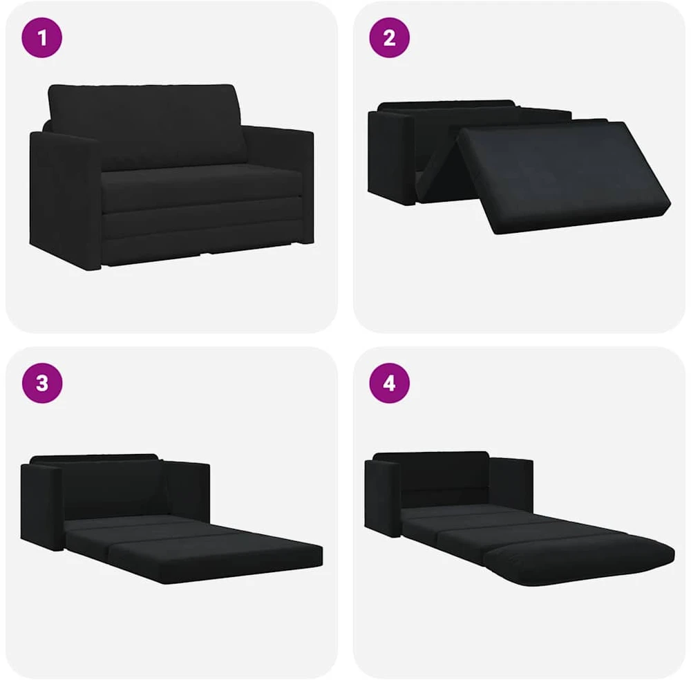 Sofa lova Juoda 124 x 71 x 78 cm Aksomas