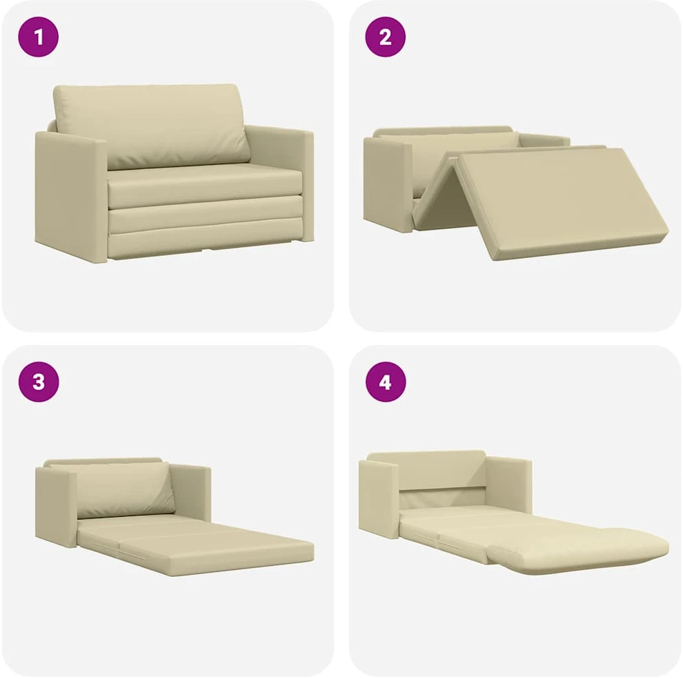 Sofa lova Kreminė 124 x 71 x 78 cm Dirbtinė Oda