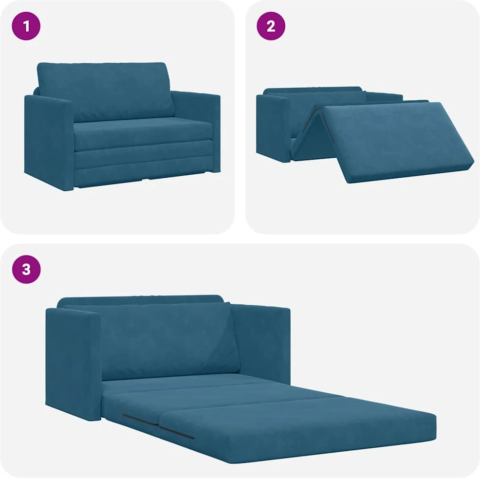 Sofa lova Mėlyna 124 x 71 x 78 cm Aksomas