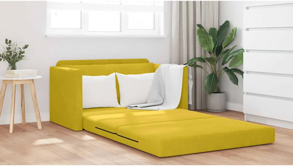 Sofa lova Saulėgrąžų geltona 124 x 71 x 78 cm Aksomas