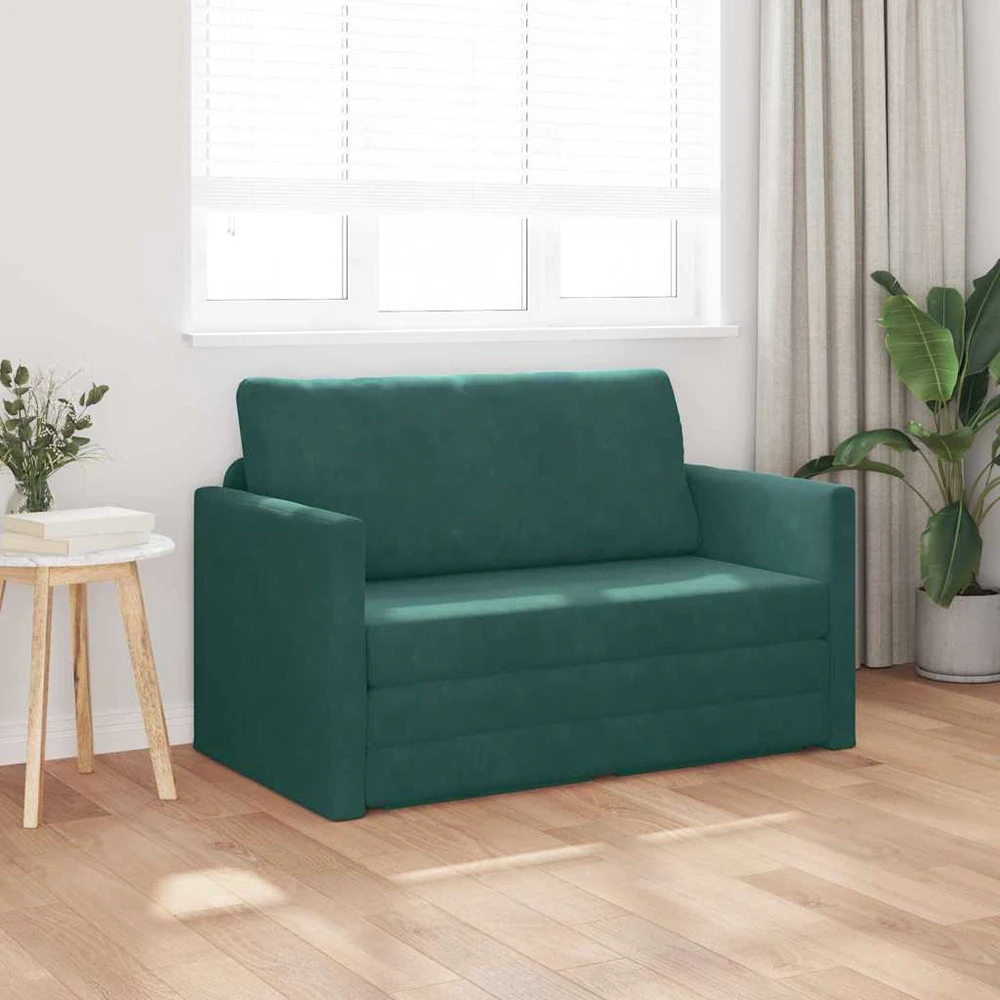 Sofa lova Tamsiai žalia 124 x 71 x 78 cm Aksomas