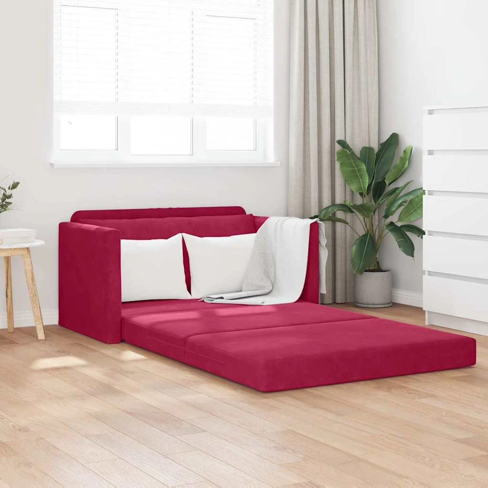 Sofa lova Vyno raudona 124 x 71 x 78 cm Aksomas