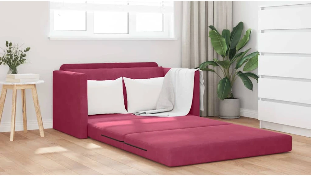 Sofa lova Vyno raudona 124 x 71 x 78 cm Aksomas