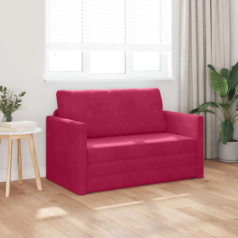 Sofa lova Vyno raudona 124 x 71 x 78 cm Aksomas