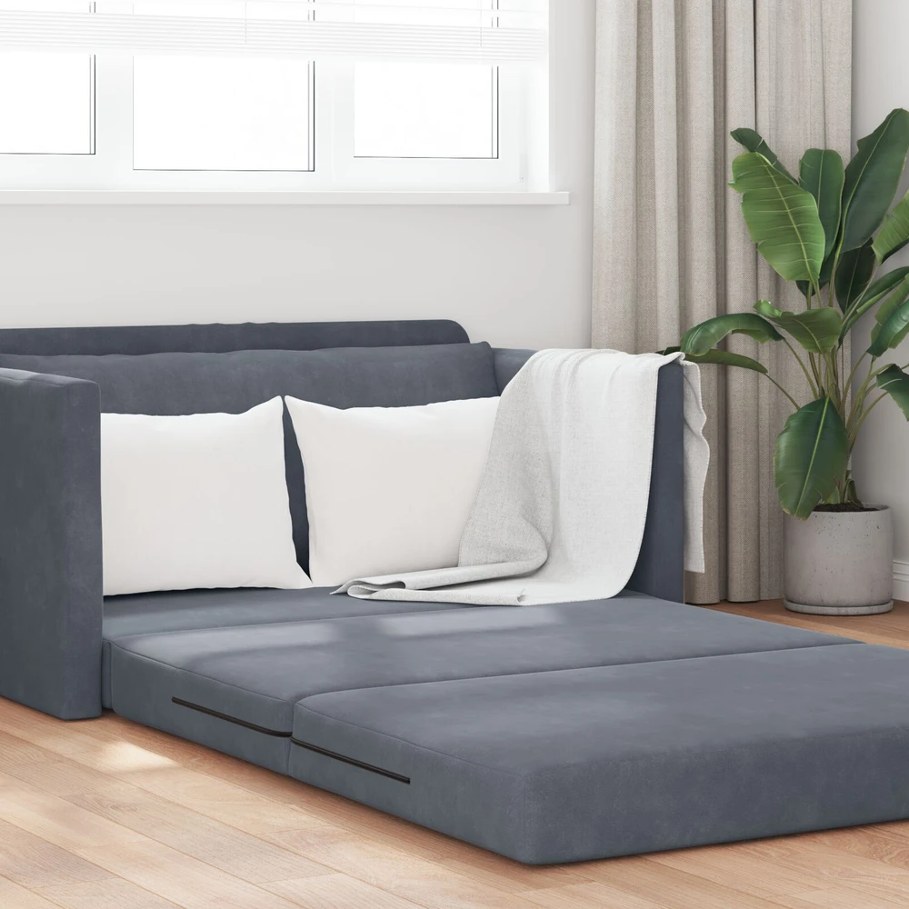 Sofa lova Tamsiai pilka 124 x 71 x 78 cm Aksomas
