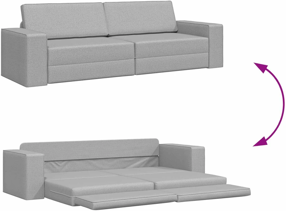 Sofa lova Debesų pilka 245 x 78 x 77 cm audinys