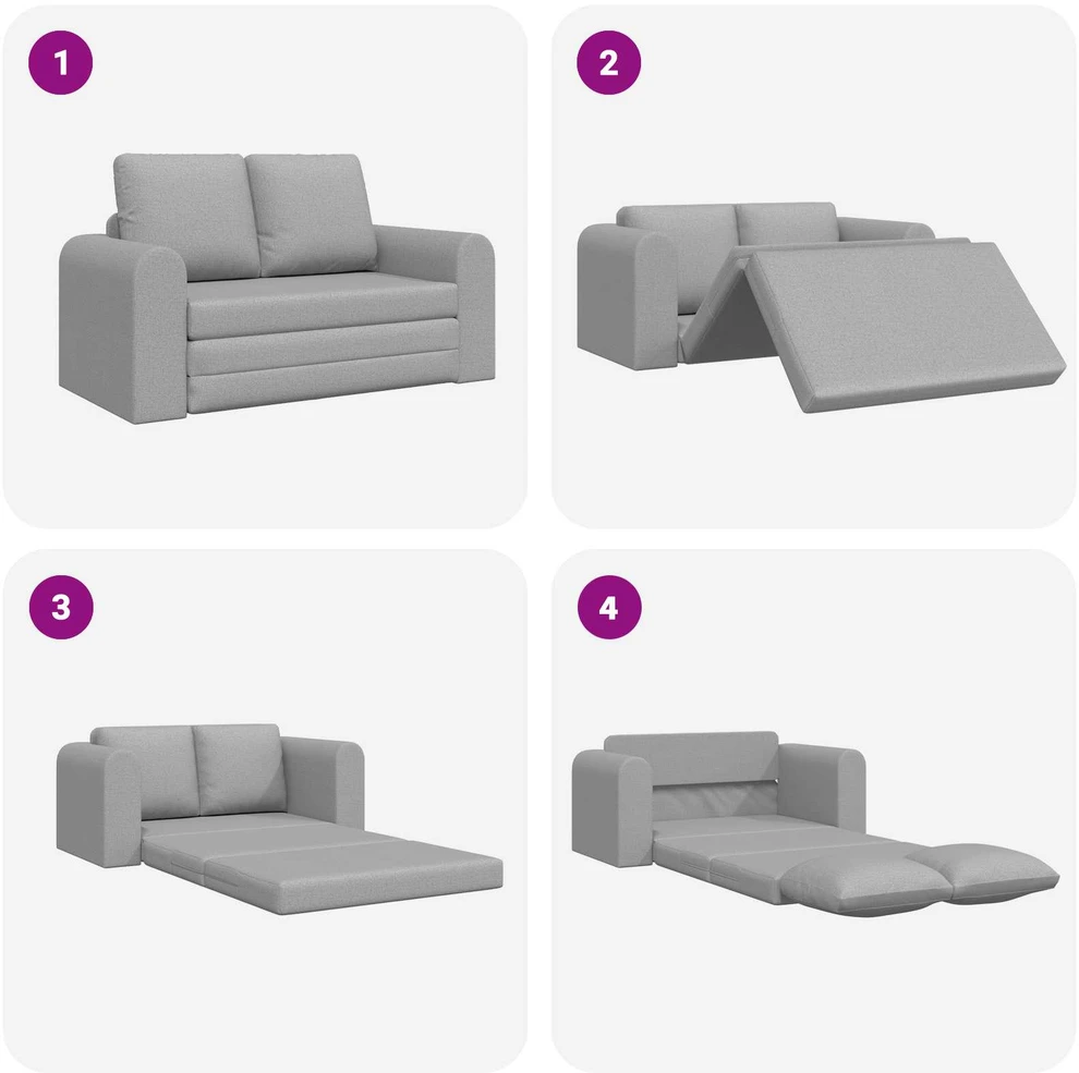 Sofa lova Debesų pilka 148 x 71 x 83 cm audinys