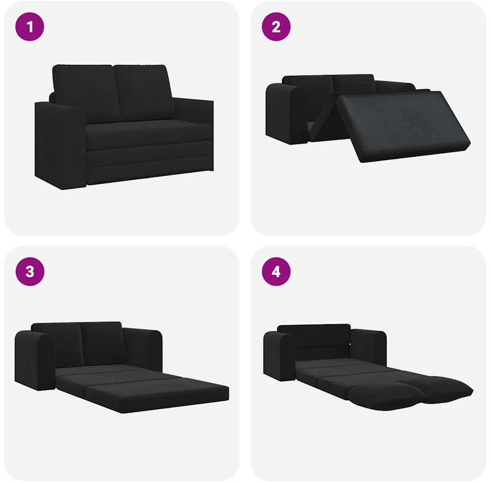 Sofa lova Juoda 148 x 71 x 83 cm Aksomas