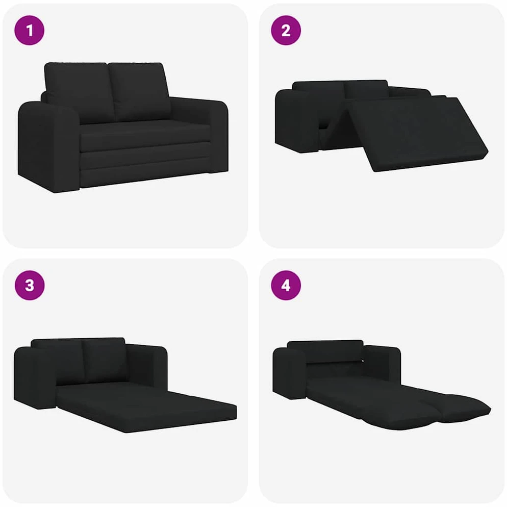 Sofa lova Juoda 148 x 71 x 83 cm audinys