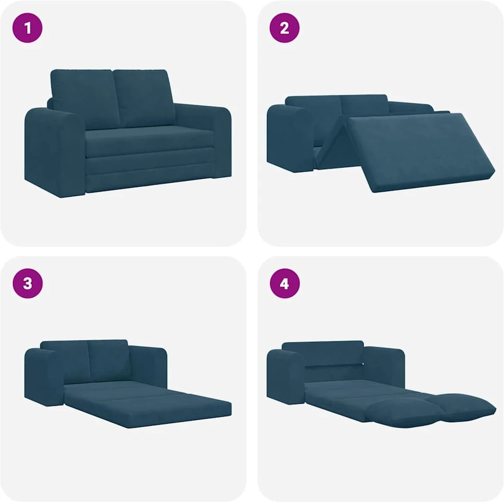 Sofa lova Mėlyna 148 x 71 x 83 cm Aksomas