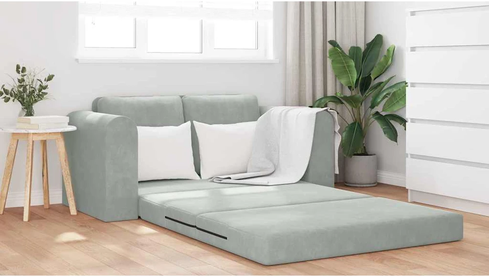 Sofa lova Šviesiai pilka 148 x 71 x 83 cm Aksomas