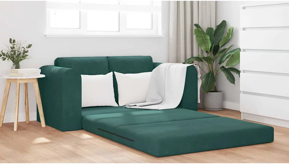 Sofa lova Tamsiai žalia 148 x 71 x 83 cm Aksomas