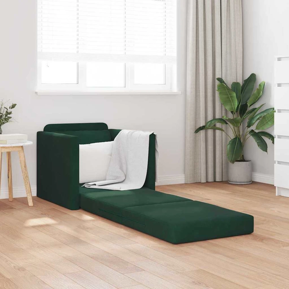 Sofa lova Tamsiai žalia 74 x 77 x 81 cm Aksomas