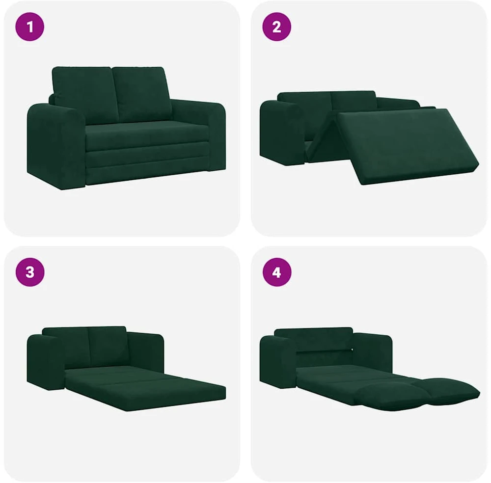 Sofa lova Tamsiai žalia 148 x 71 x 83 cm Aksomas