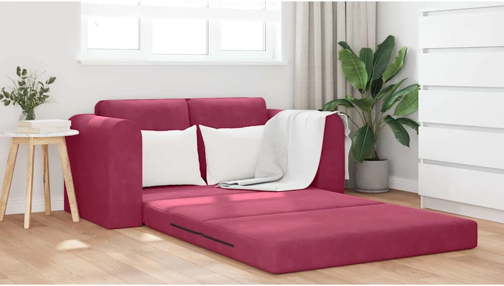 Sofa lova Vyno raudona 148 x 71 x 83 cm Aksomas