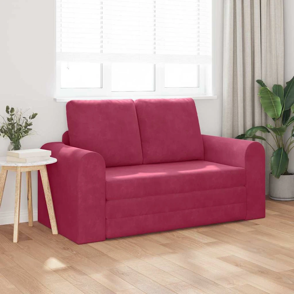 Sofa lova Vyno raudona 148 x 71 x 83 cm Aksomas