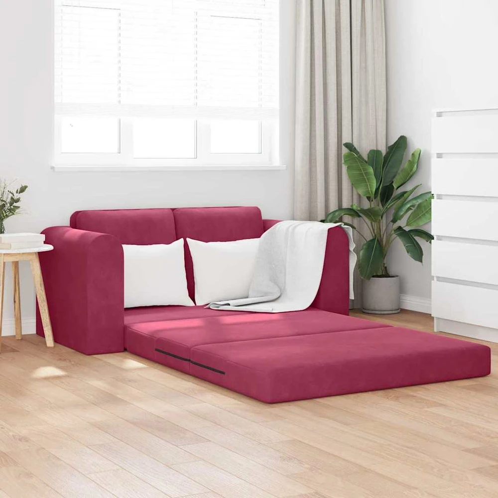 Sofa lova Vyno raudona 148 x 71 x 83 cm Aksomas
