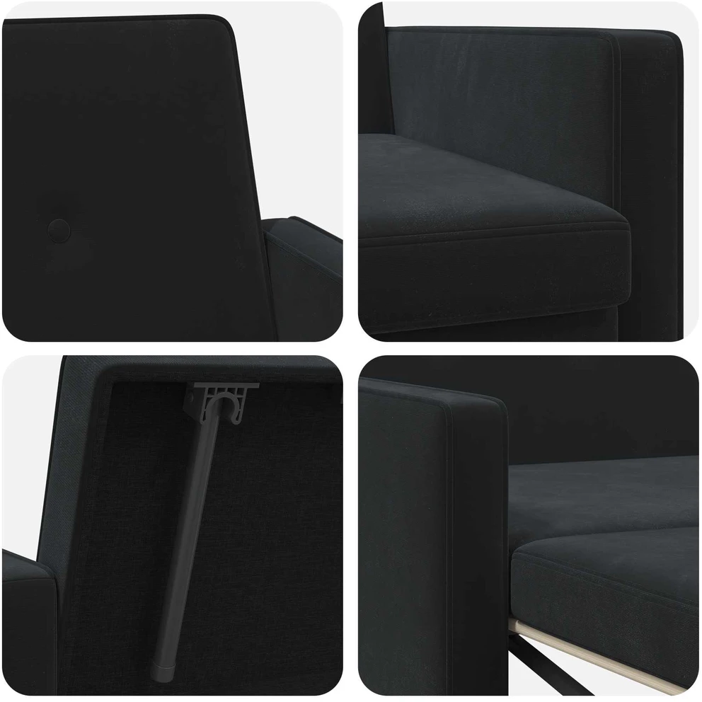 Sofa lova Juoda Audinys