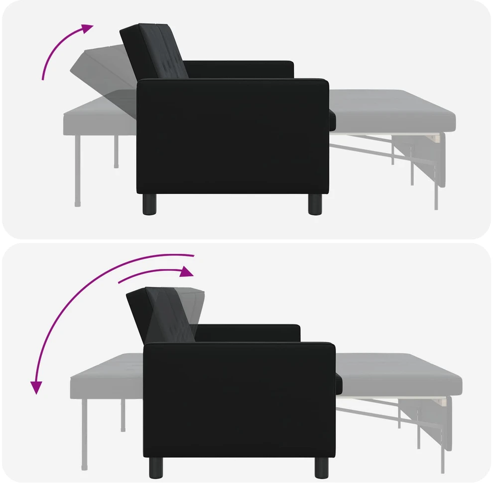Sofa lova Juoda Audinys