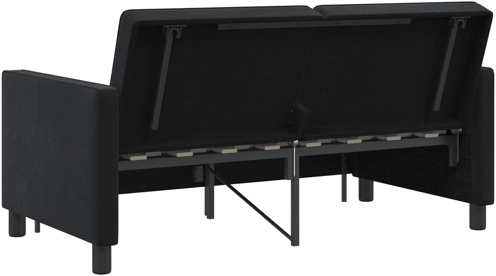Sofa lova Juoda Audinys