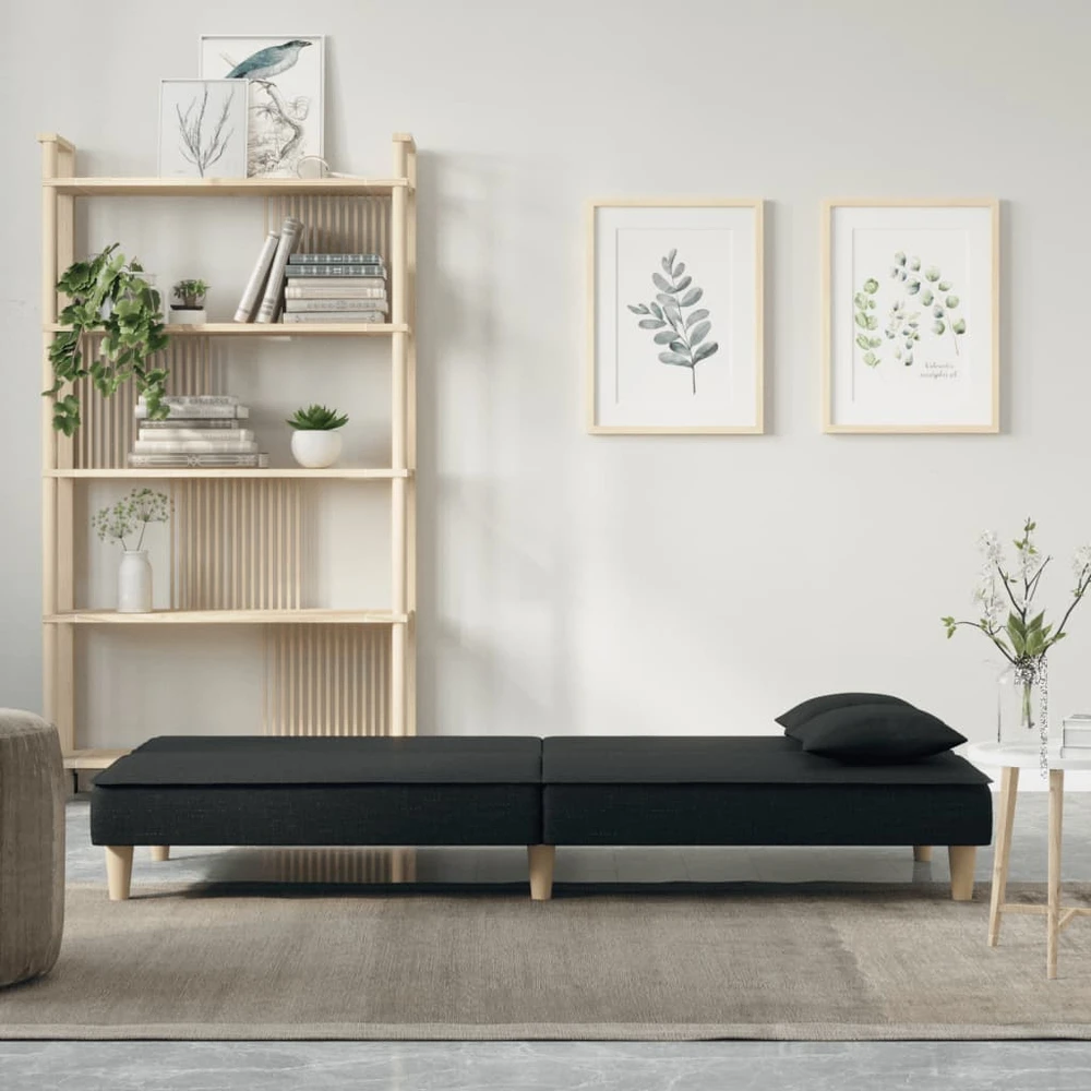Sofa-lova, juodos spalvos, audinys