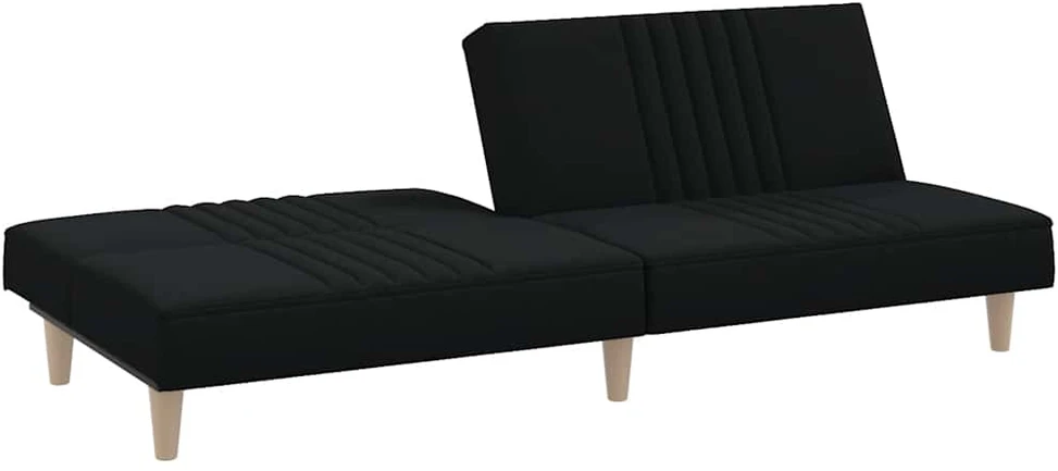 Sofa-lova, juodos spalvos, audinys