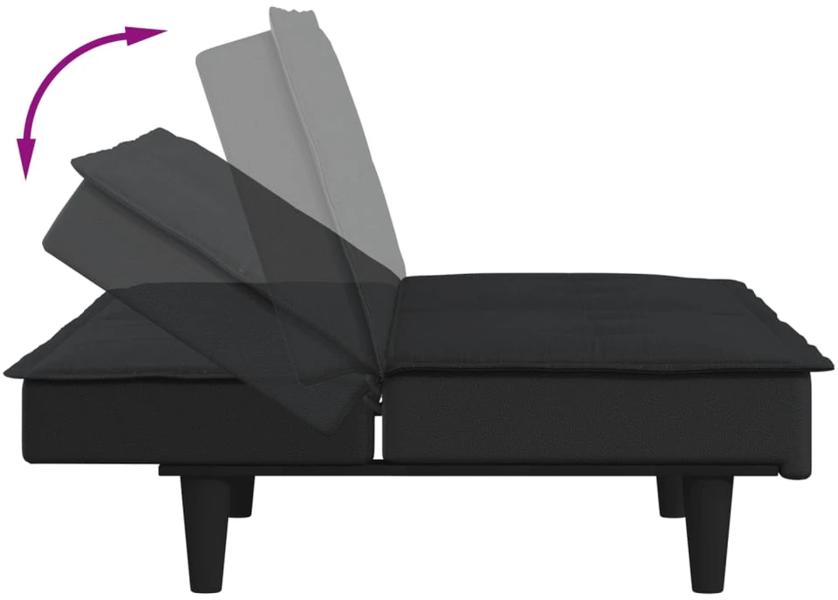 Sofa-lova, juodos spalvos, audinys