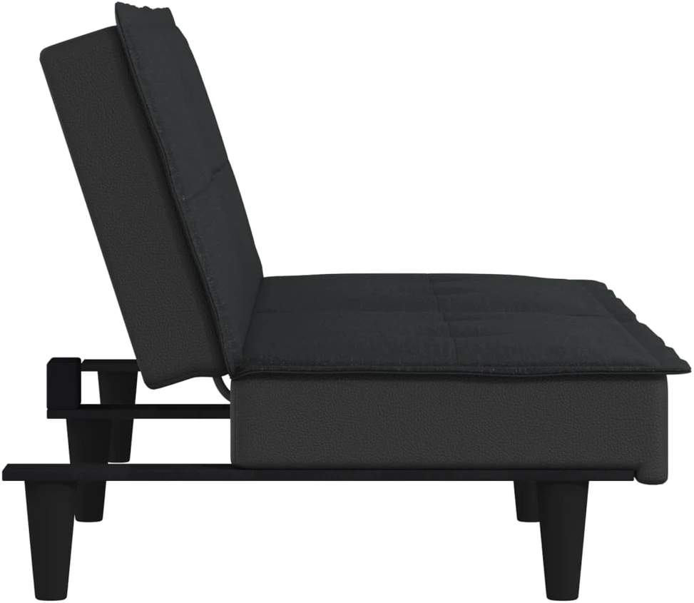Sofa-lova, juodos spalvos, audinys