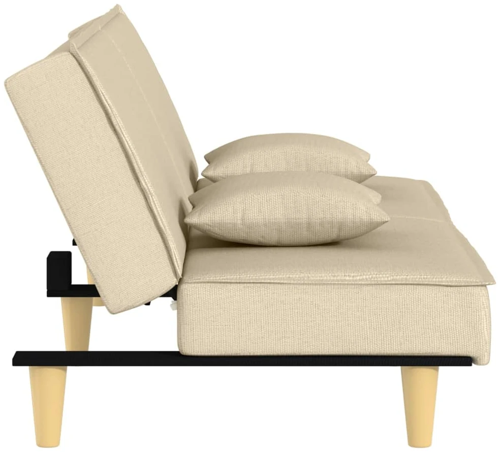 Sofa-lova, kreminės spalvos, audinys