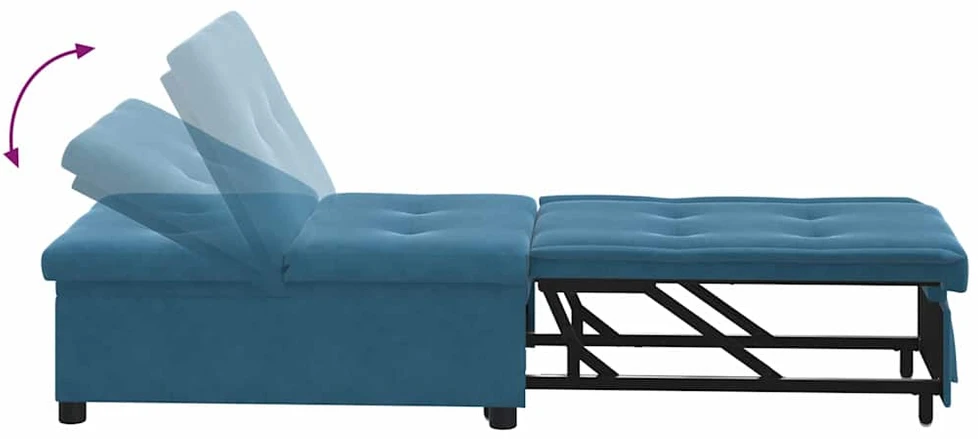 Sofa lova Mėlyna 194 x 67 x 82 cm Aksomas