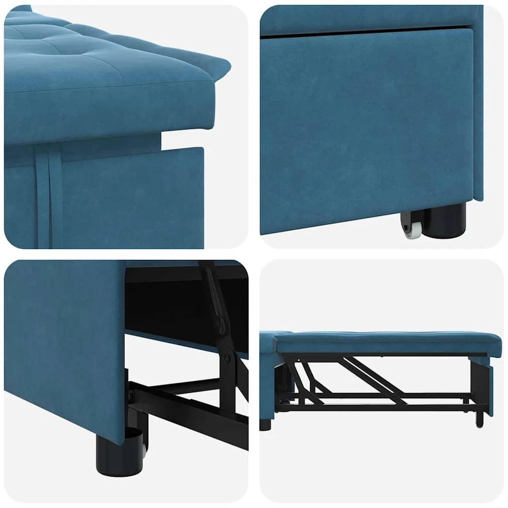 Sofa lova Mėlyna 194 x 67 x 82 cm Aksomas