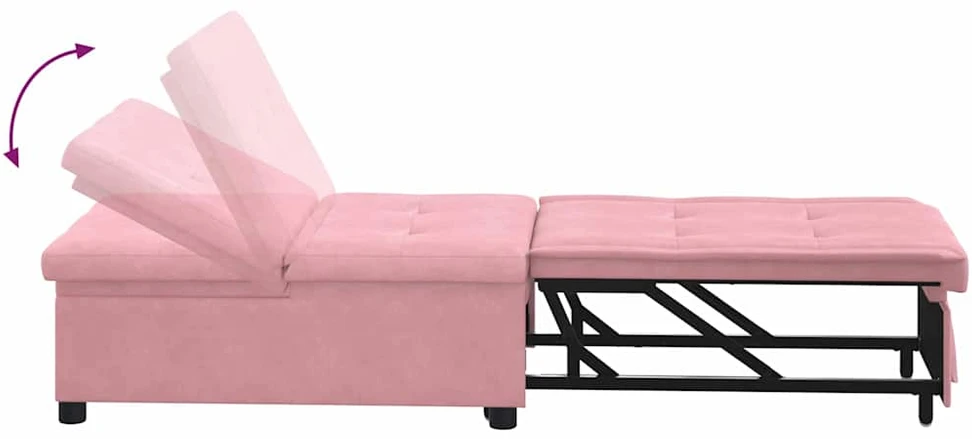 Sofa lova Rožinė 194 x 67 x 82 cm Aksomas