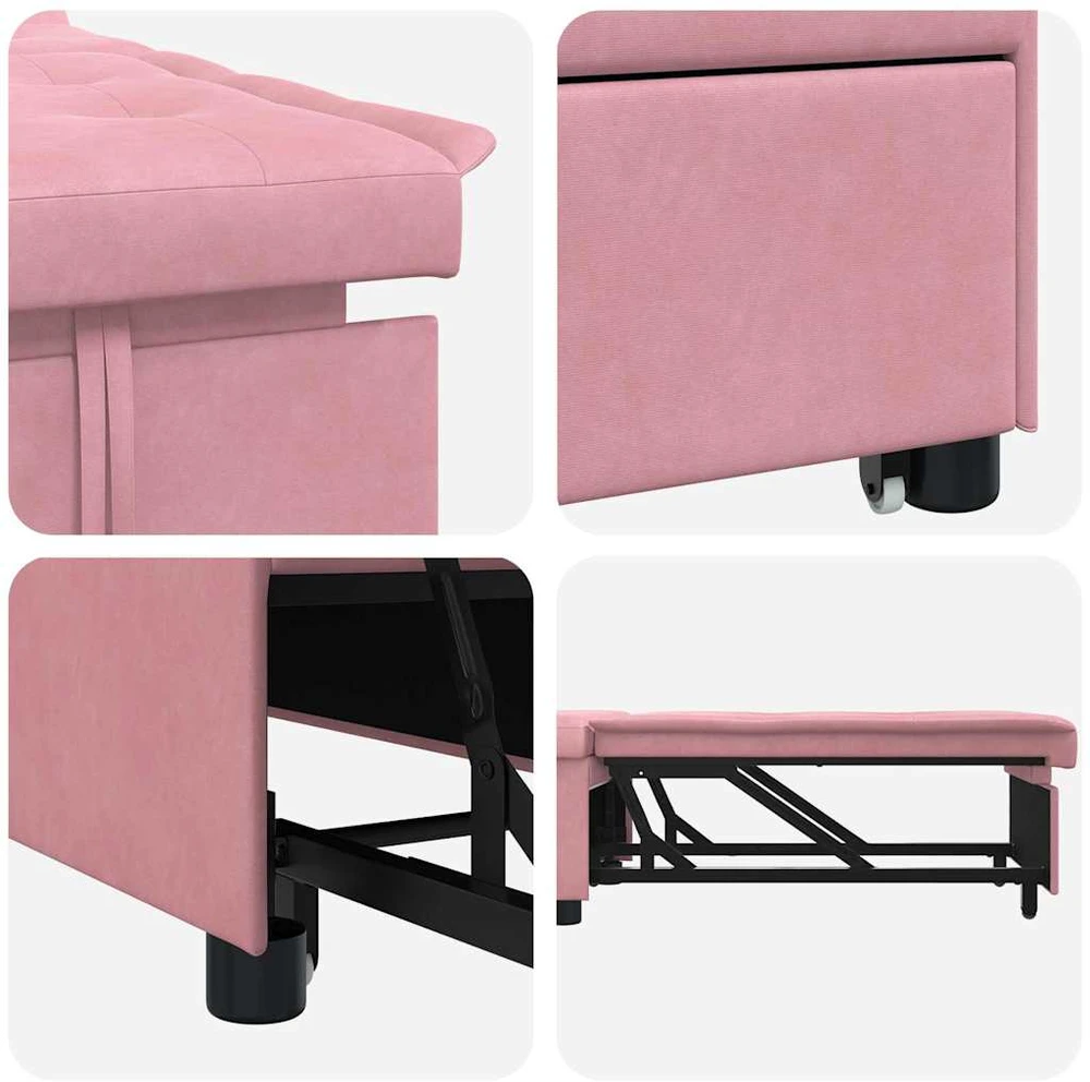 Sofa lova Rožinė 194 x 67 x 82 cm Aksomas