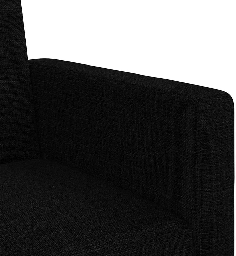 Sofa-lova su pagalvėlėmis, juodos spalvos, audinys