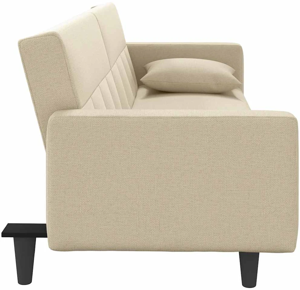 Sofa-lova su pagalvėlėmis, kreminės spalvos, audinys