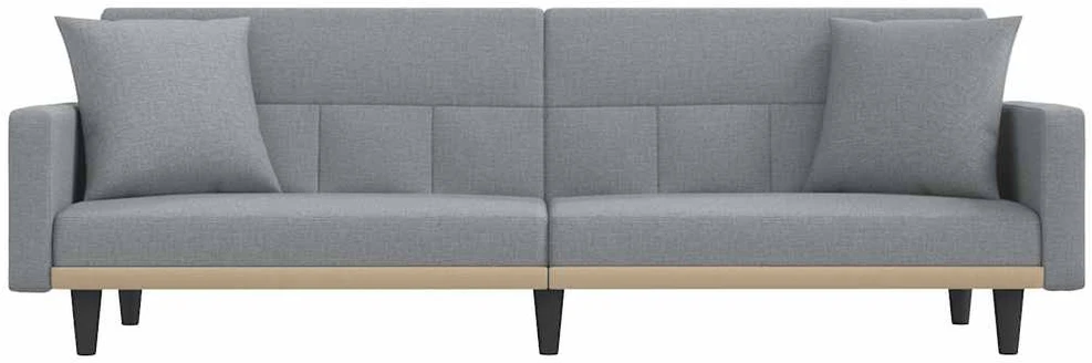 Sofa-lova su pagalvėlėmis, šviesiai pilkos spalvos, audinys