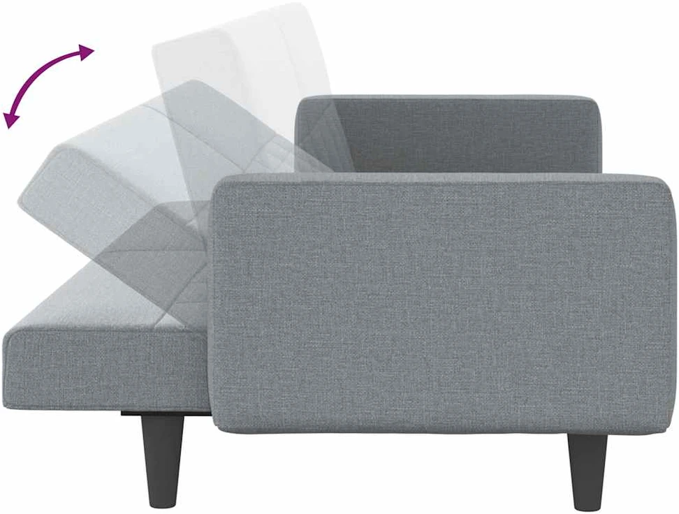 Sofa-lova su pagalvėlėmis, šviesiai pilkos spalvos, audinys