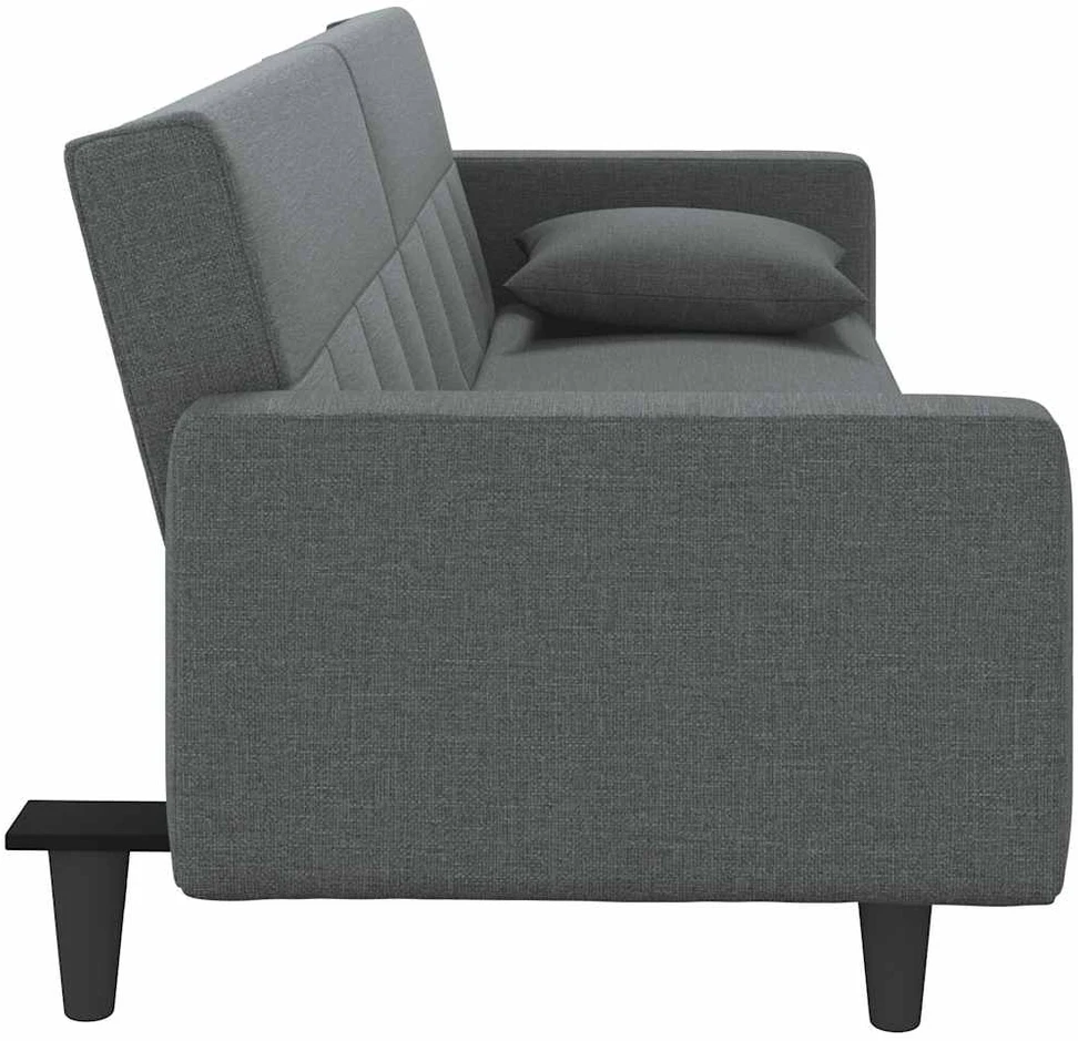 Sofa-lova su pagalvėlėmis, tamsiai pilkos spalvos, audinys