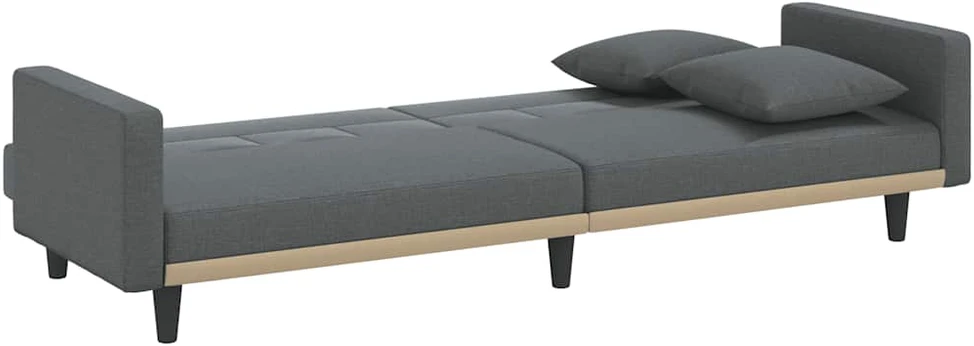 Sofa-lova su pagalvėlėmis, tamsiai pilkos spalvos, audinys