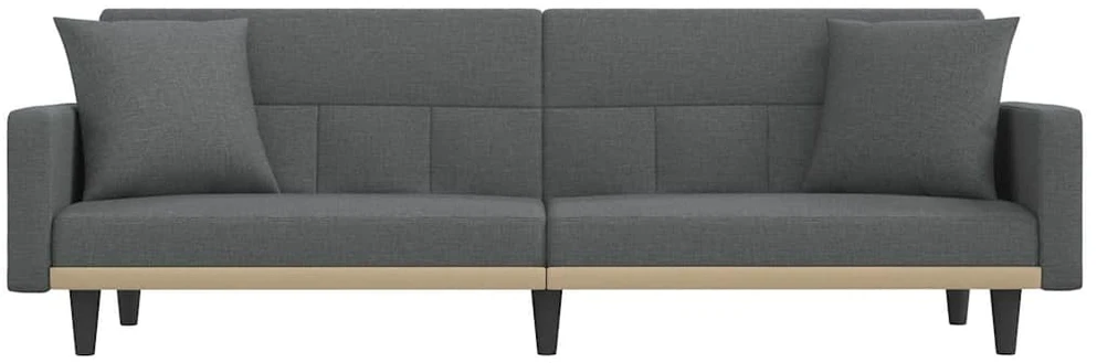 Sofa-lova su pagalvėlėmis, tamsiai pilkos spalvos, audinys