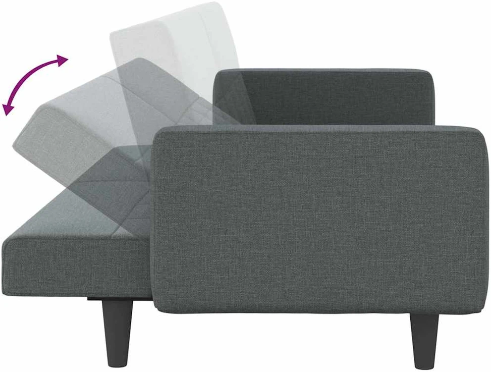 Sofa-lova su pagalvėlėmis, tamsiai pilkos spalvos, audinys