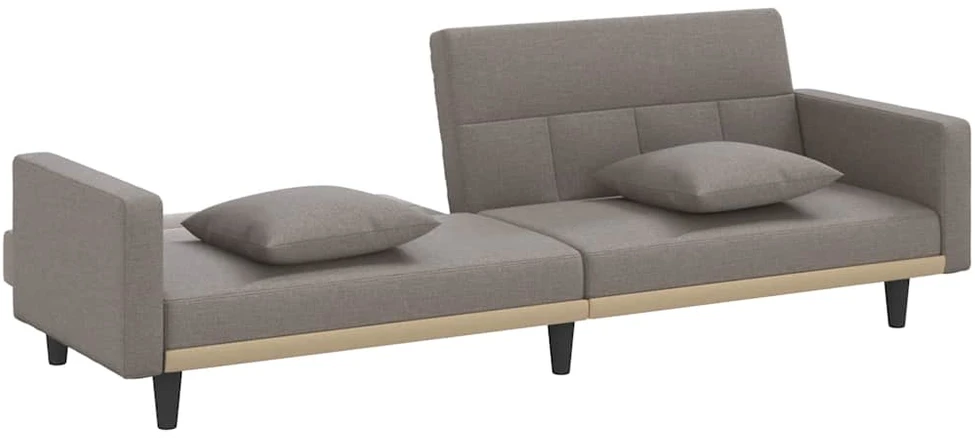 Sofa-lova su pagalvėlėmis, taupe spalvos, audinys