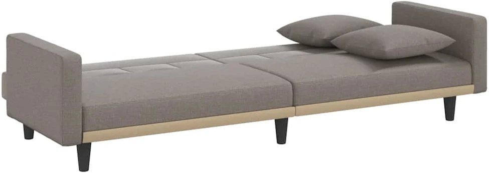 Sofa-lova su pagalvėlėmis, taupe spalvos, audinys